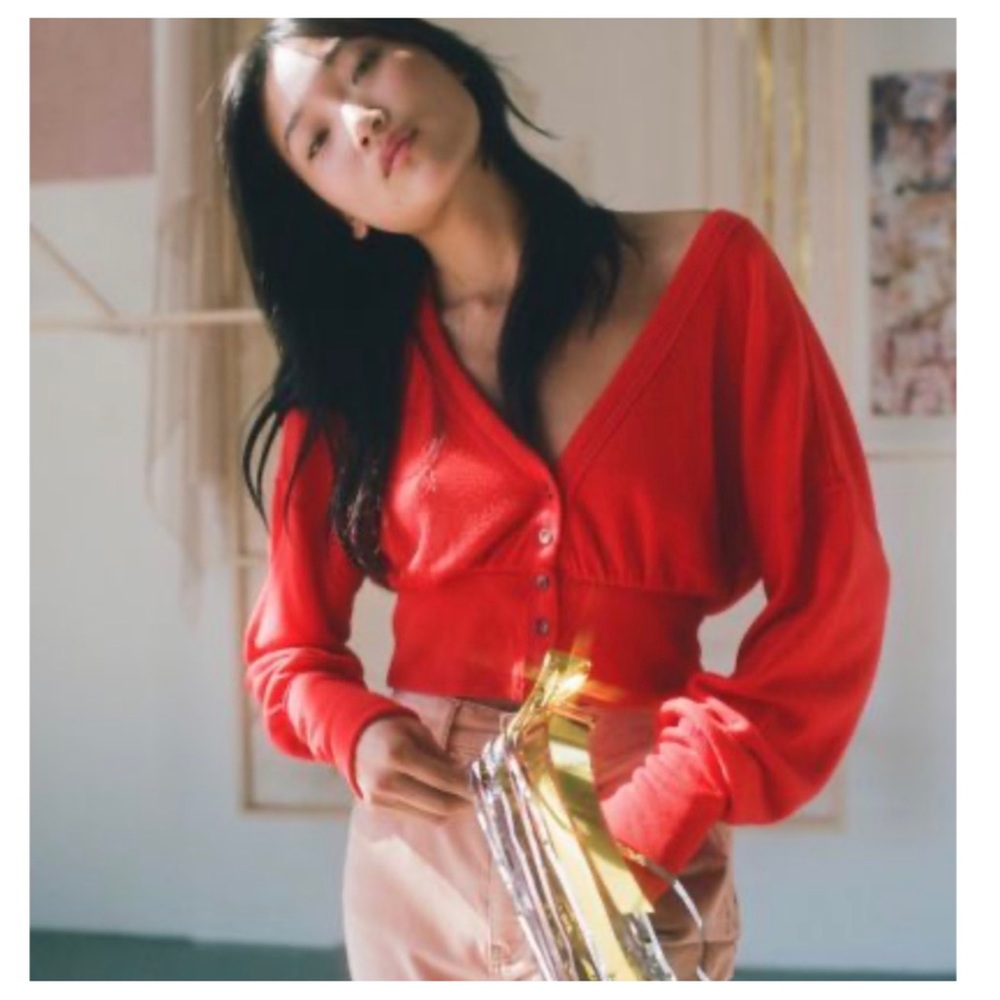 Urban outfitters farley cardigan red